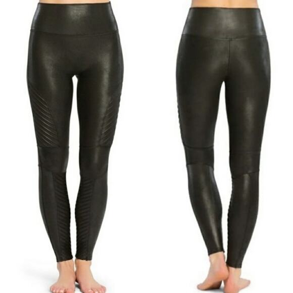 Spanx Faux Leather Leggings Black Womens XL - Picture 1 of 9